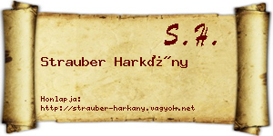 Strauber Harkány névjegykártya
